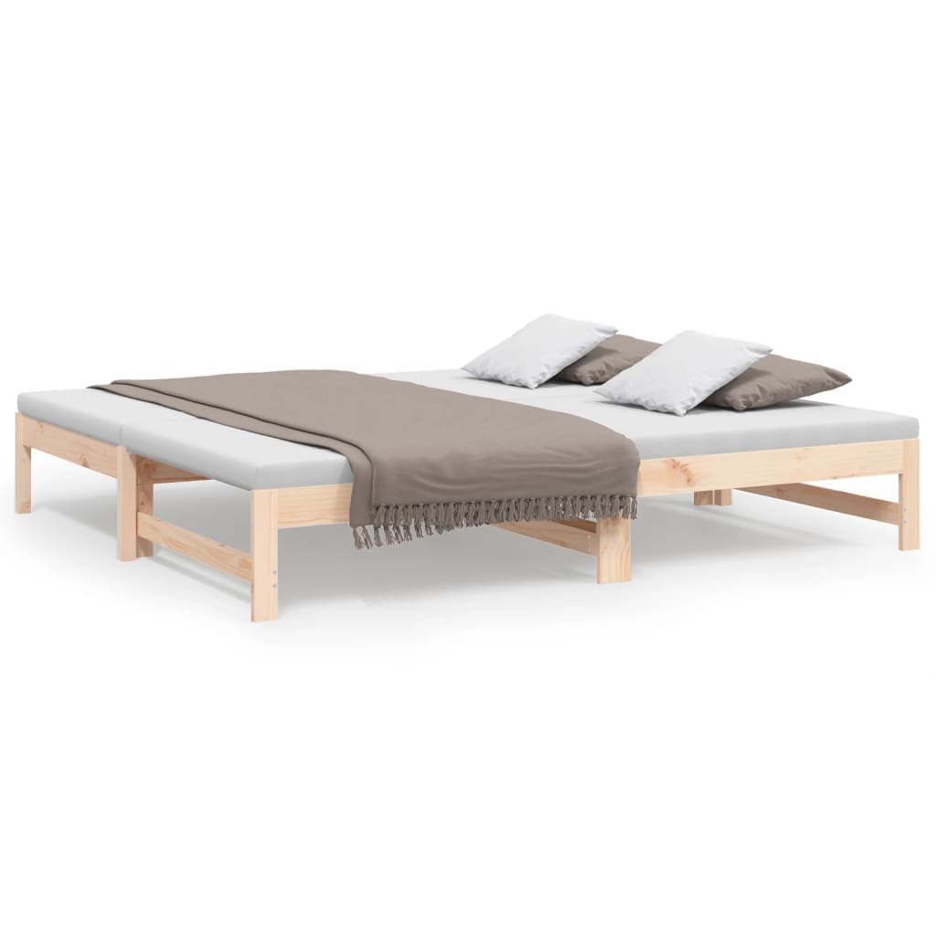 vidaXL Καναπές Κρεβάτι Συρόμενος 2x(90x190) εκ. Μασίφ Ξύλο Πεύκου