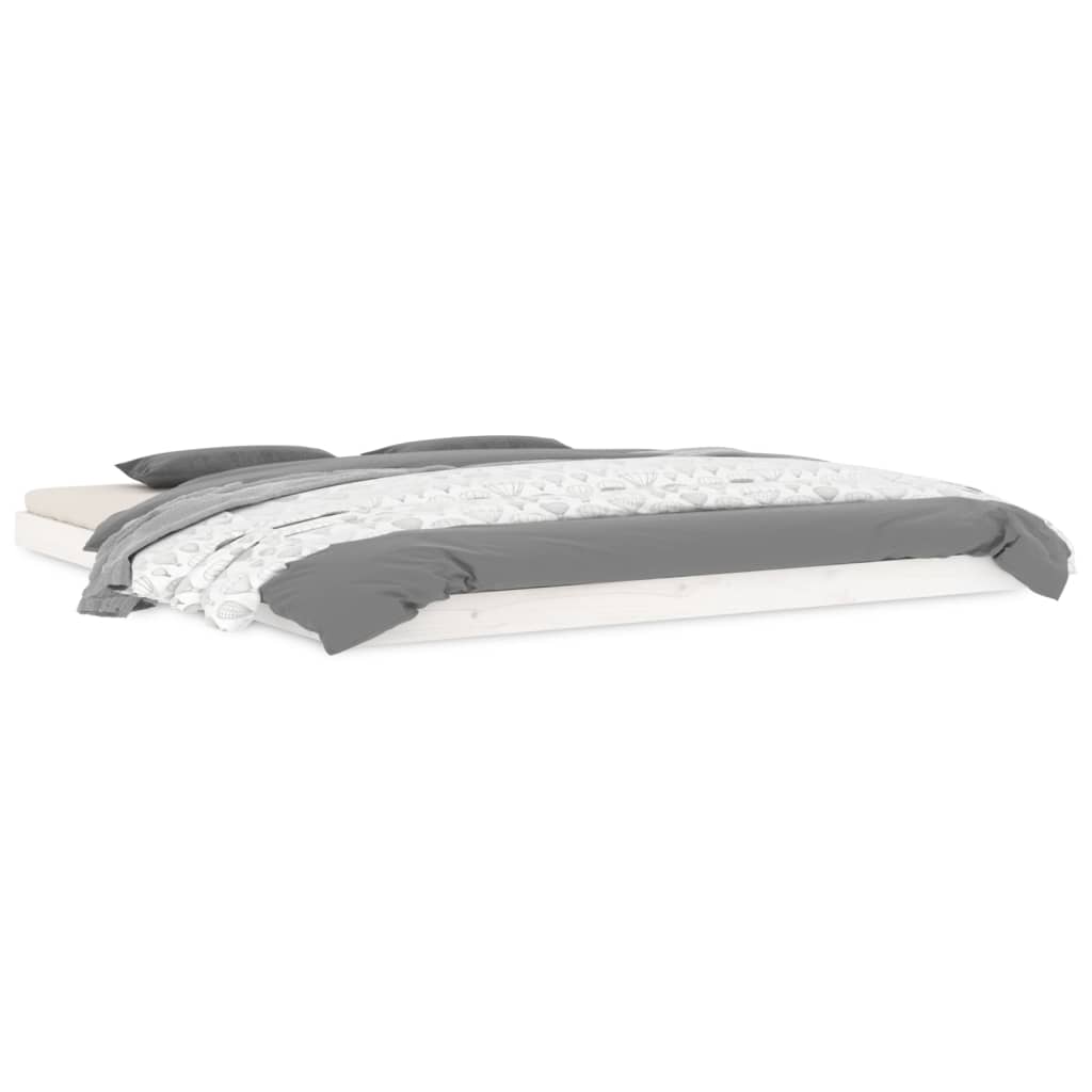 vidaXL Πλαίσιο Κρεβατιού Λευκό 180x200εκ. Μασίφ Ξύλο Πεύκου Super King