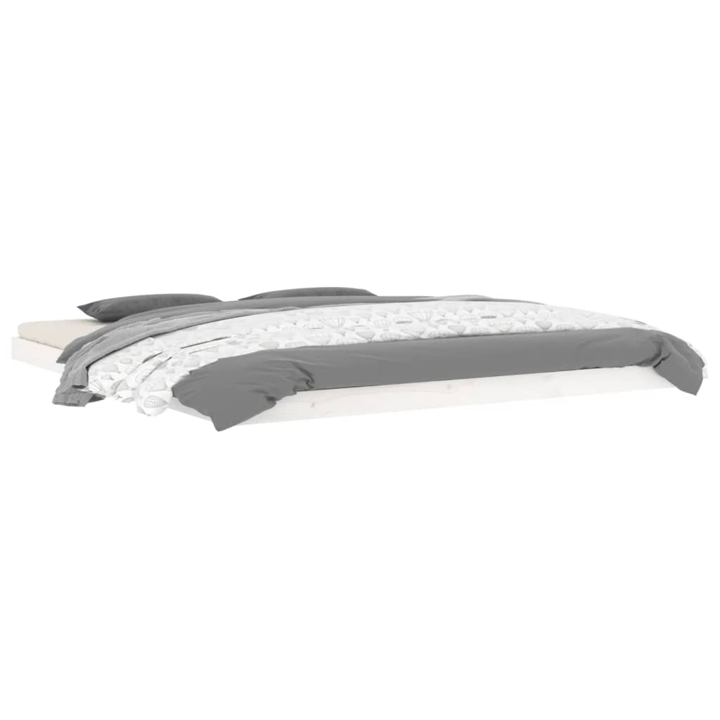 vidaXL Πλαίσιο Κρεβατιού Λευκό 180x200εκ. Μασίφ Ξύλο Πεύκου Super King