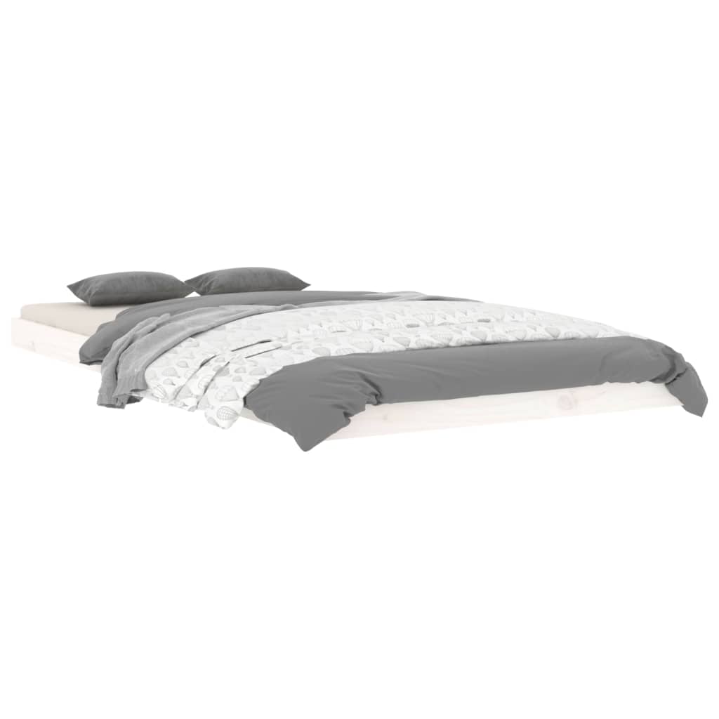 vidaXL Πλαίσιο Κρεβατιού Λευκό 100 x 200 εκ. από Μασίφ Ξύλο Πεύκου