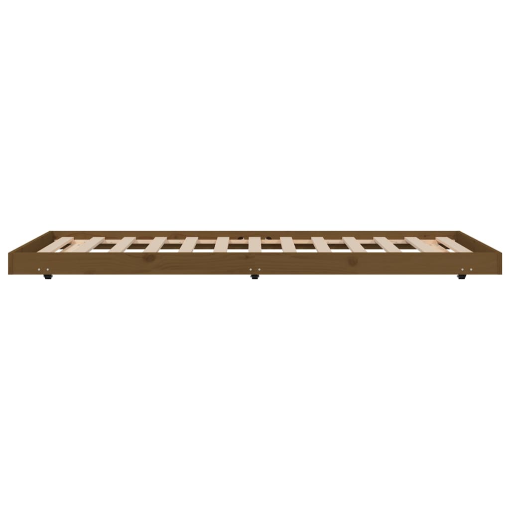 vidaXL Πλαίσιο Κρεβατιού Καφέ Μελί 100 x 200 εκ. από Μασίφ Ξύλο Πεύκου