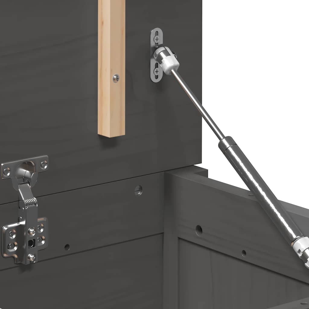 vidaXL Κουτί Αποθήκευσης Γκρι 80x40x45,5 εκ από Μασίφ Ξύλο Πεύκου