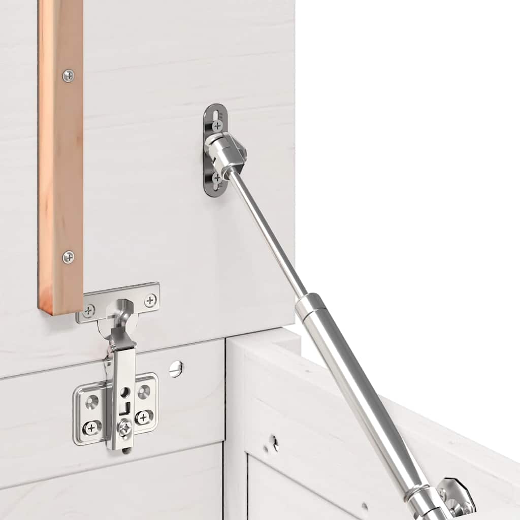 vidaXL Κουτί Αποθήκευσης Λευκό 60x32x45,5 εκ από Μασίφ Ξύλο Πεύκου