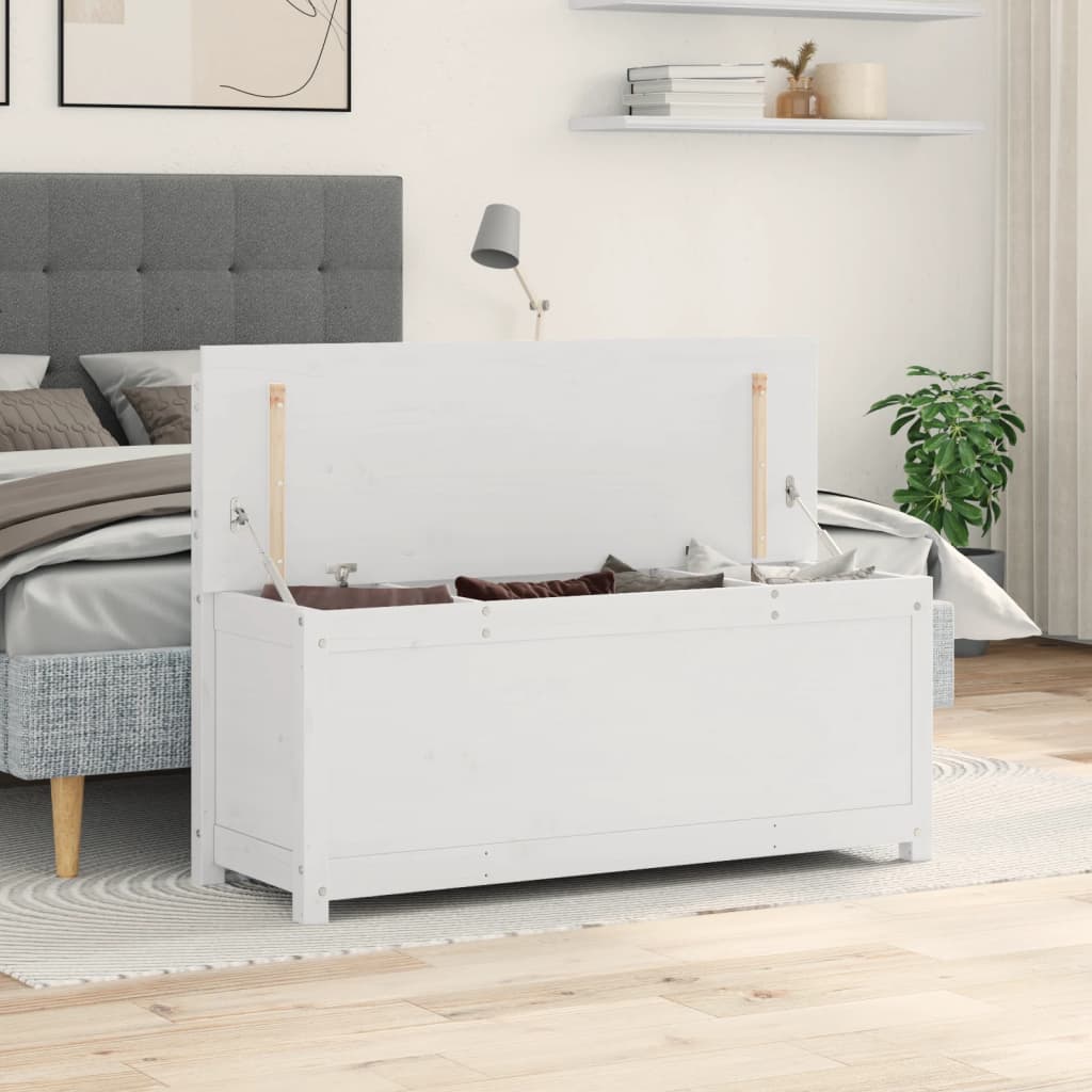 vidaXL Παγκάκι Λευκό 110 x 41 x 76,5 εκ. από Μασίφ Ξύλο Πεύκου