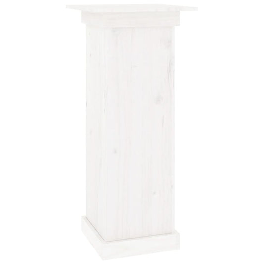 vidaXL Βάση Λουλουδιών Λευκό 40x40x90 εκ. από Μασίφ Ξύλο Πεύκου