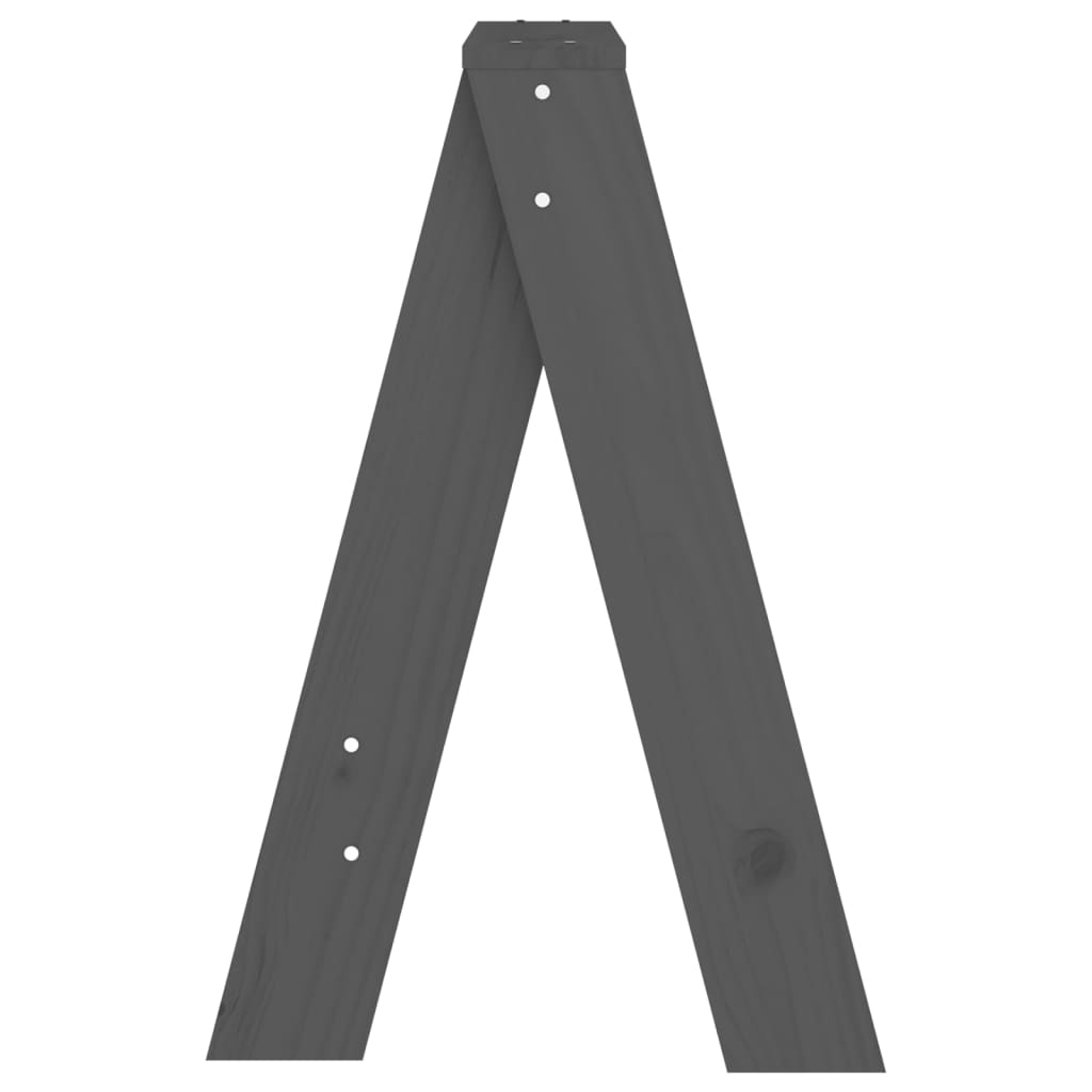 vidaXL Σκαμπό 2 Τεμ. Γκρι 40x40x60 εκ. από Μασίφ Ξύλο Πεύκου