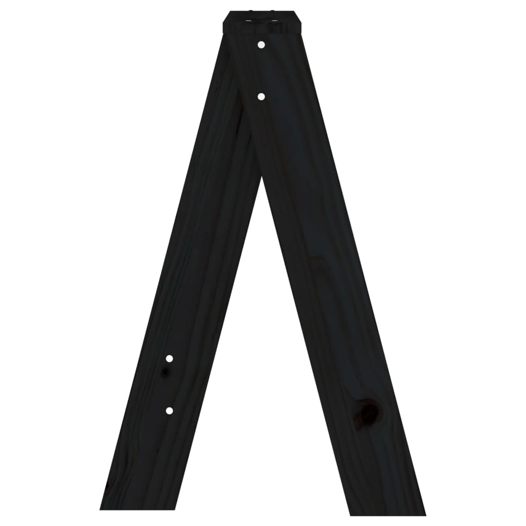 vidaXL Σκαμπό 2 Τεμ. Μαύρα 40x40x60 εκ. από Μασίφ Ξύλο Πεύκου