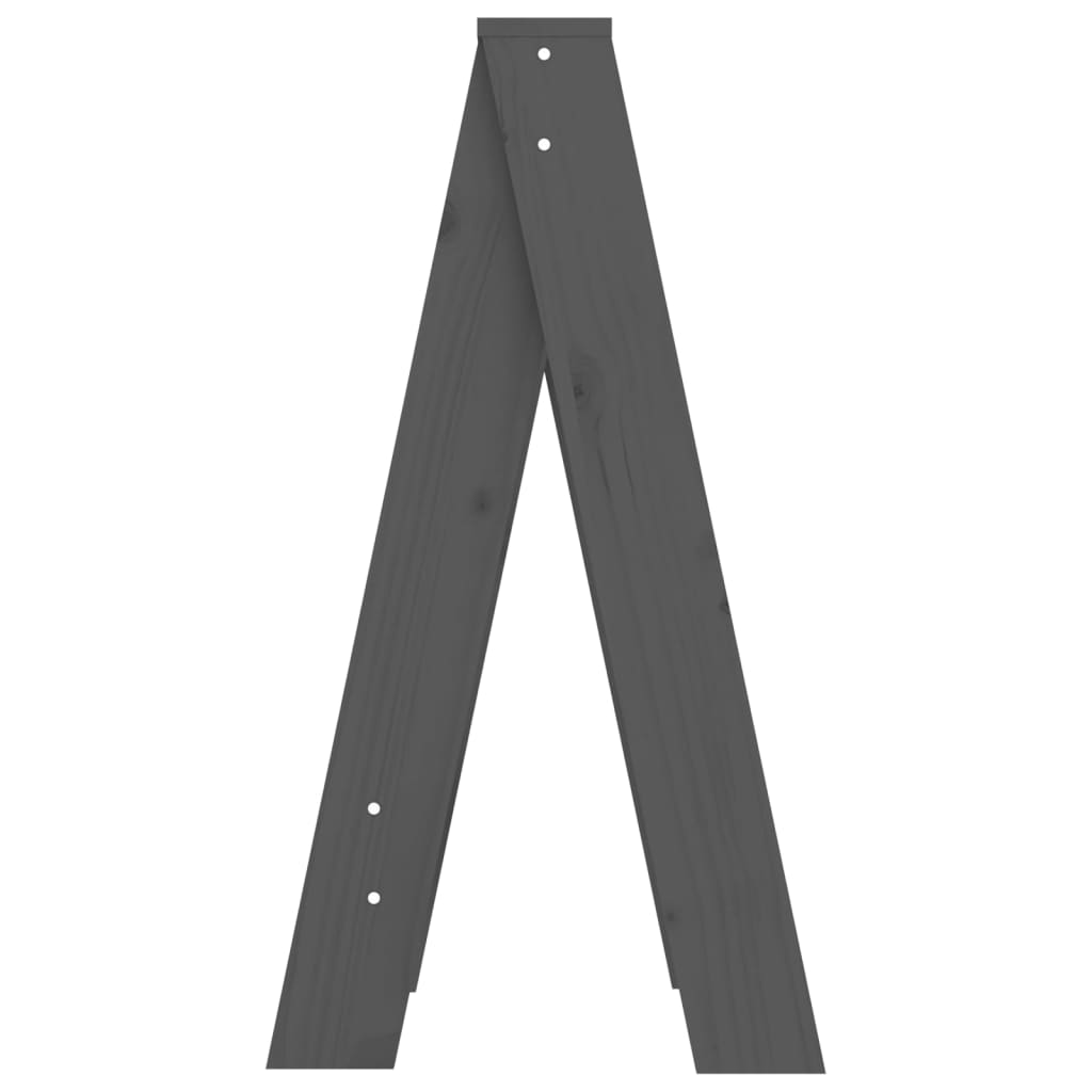 vidaXL Σκαμπό 2 Τεμ. Γκρι 40x40x75 εκ. από Μασίφ Ξύλο Πεύκου