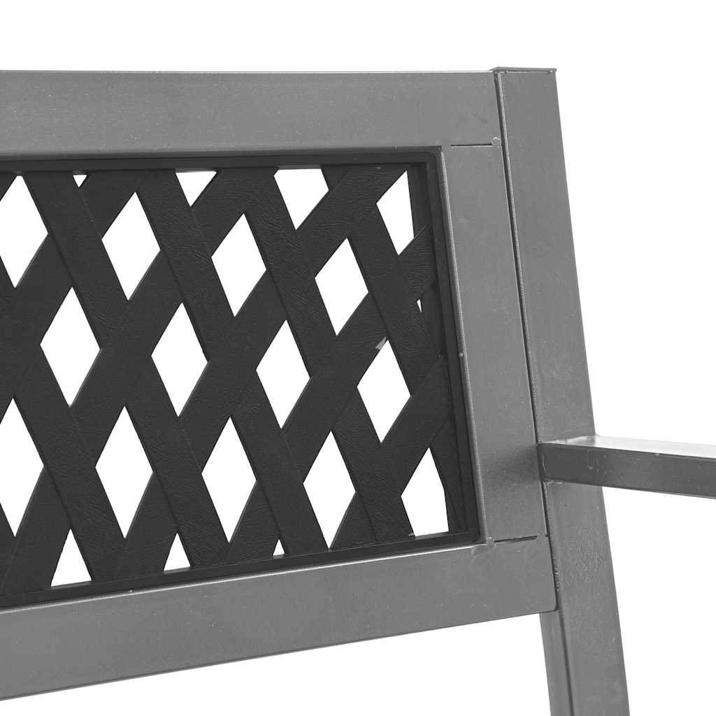 vidaXL Παγκάκι Κήπου Μαύρο 120 εκ. Ατσάλινο
