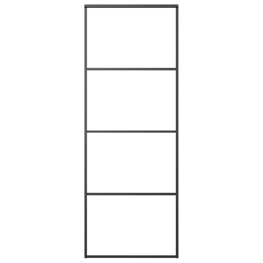 vidaXL Συρόμενη Πόρτα με Μηχανισμό 76x205 εκ. Γυαλί ESG & Αλουμίνιο