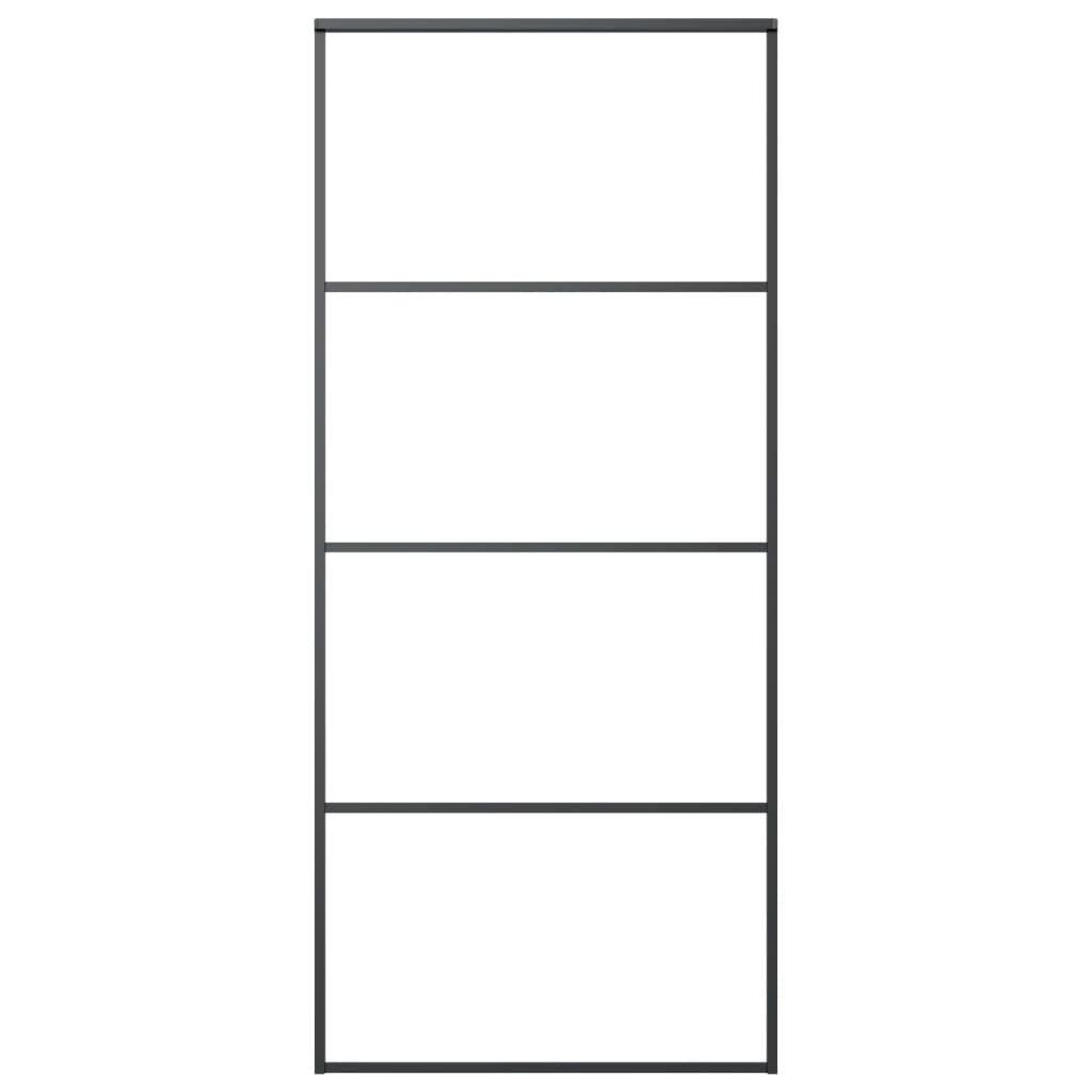 vidaXL Συρόμενη Πόρτα με Μηχανισμό 90x205 εκ. Γυαλί ESG & Αλουμίνιο