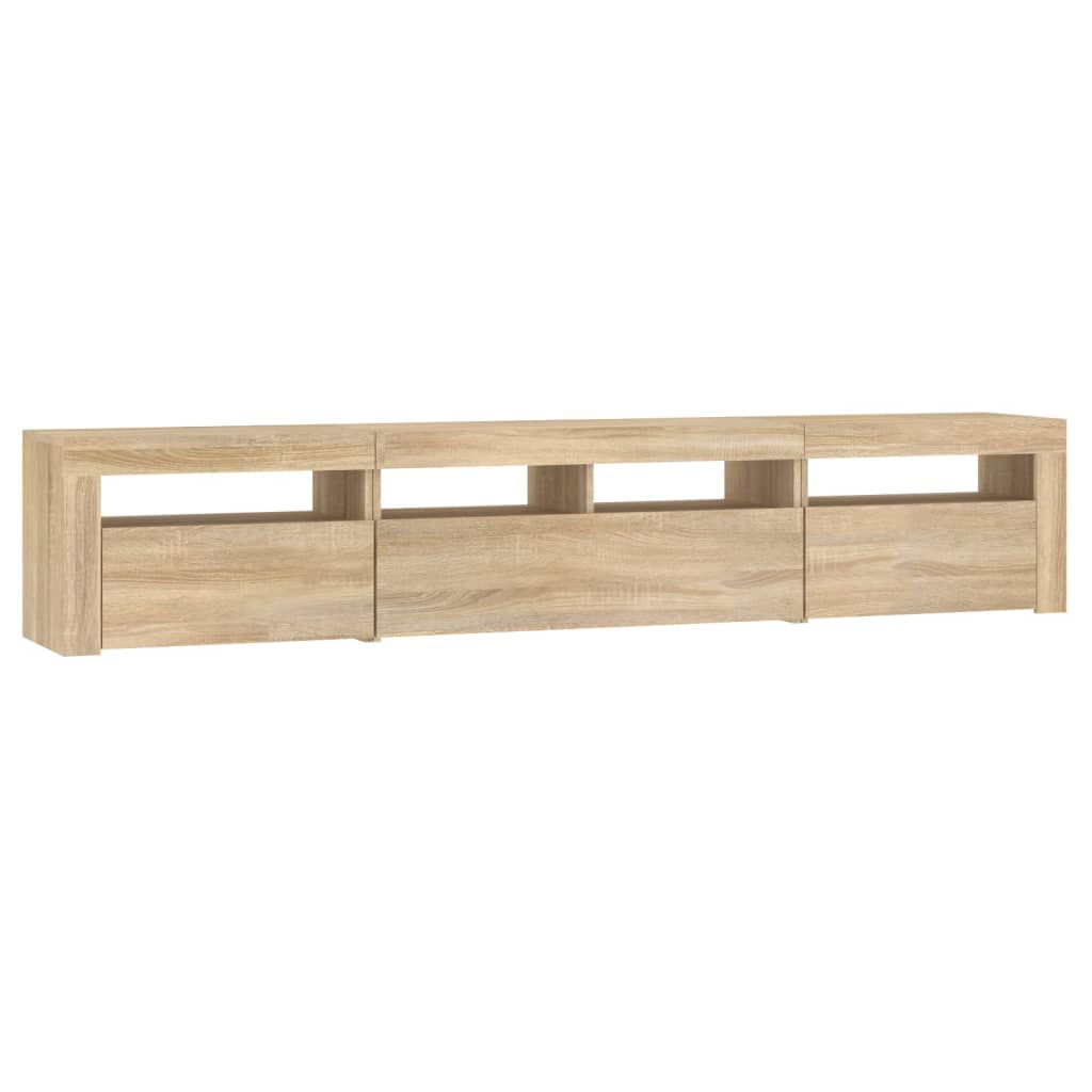 vidaXL Έπιπλο Τηλεόρασης με LED Sonoma Δρυς 210x35x40 εκ.