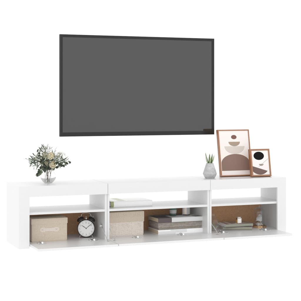 vidaXL Έπιπλο Τηλεόρασης με LED Λευκό 195x35x40 εκ.
