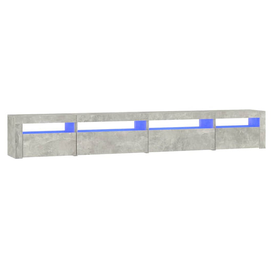 vidaXL Έπιπλο Τηλεόρασης με LED Γκρι Σκυροδέματος 270x35x40 εκ.