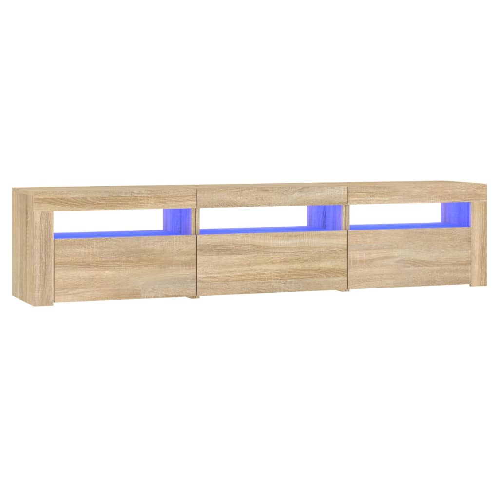 vidaXL Έπιπλο Τηλεόρασης με LED Sonoma Δρυς 180x35x40 εκ.