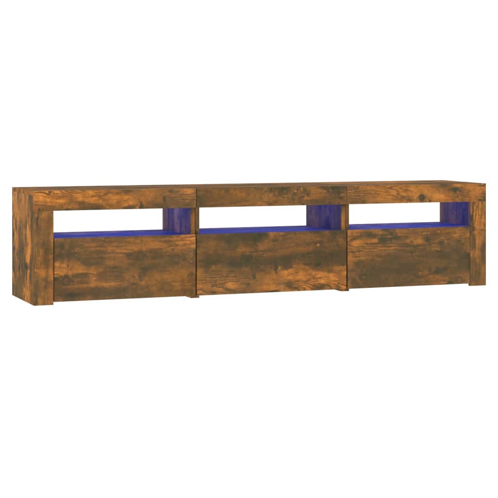vidaXL Έπιπλο Τηλεόρασης με LED Καπνιστή Δρυς 180x35x40 εκ.