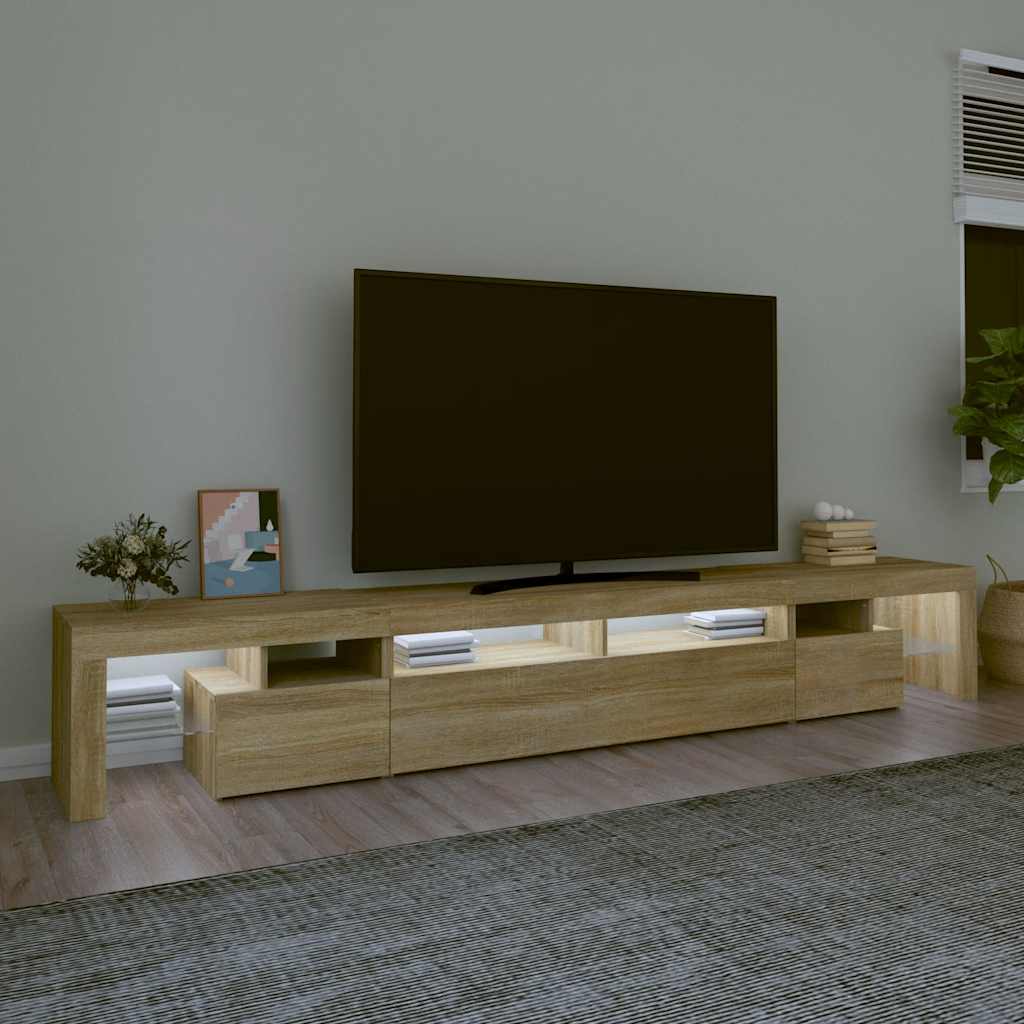 vidaXL Έπιπλο Τηλεόρασης με LED Sonoma Δρυς 260x36,5x40 εκ.
