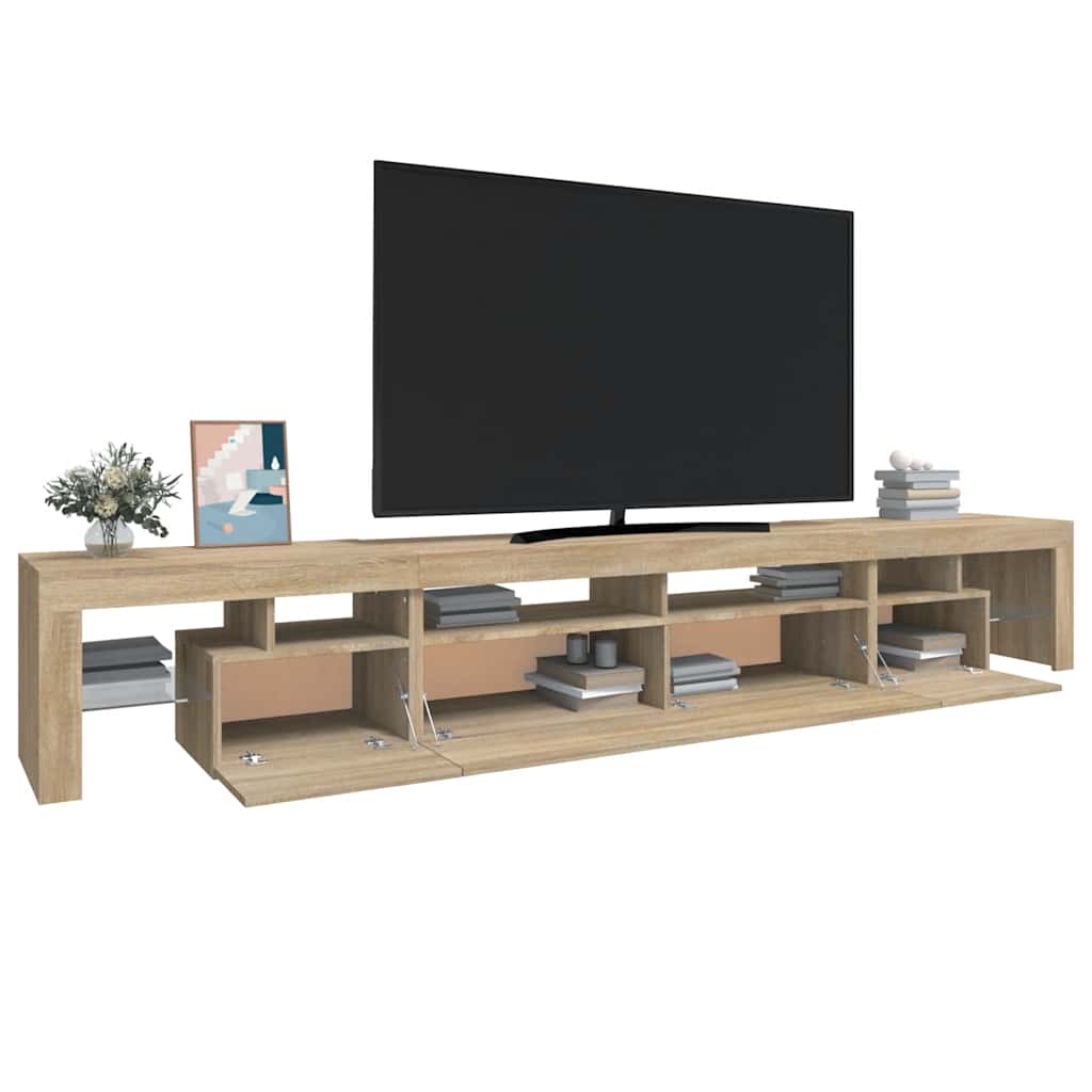 vidaXL Έπιπλο Τηλεόρασης με LED Sonoma Δρυς 260x36,5x40 εκ.