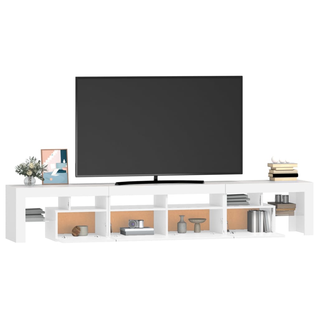 vidaXL Έπιπλο Τηλεόρασης με LED Λευκό 230x36,5x40 εκ.