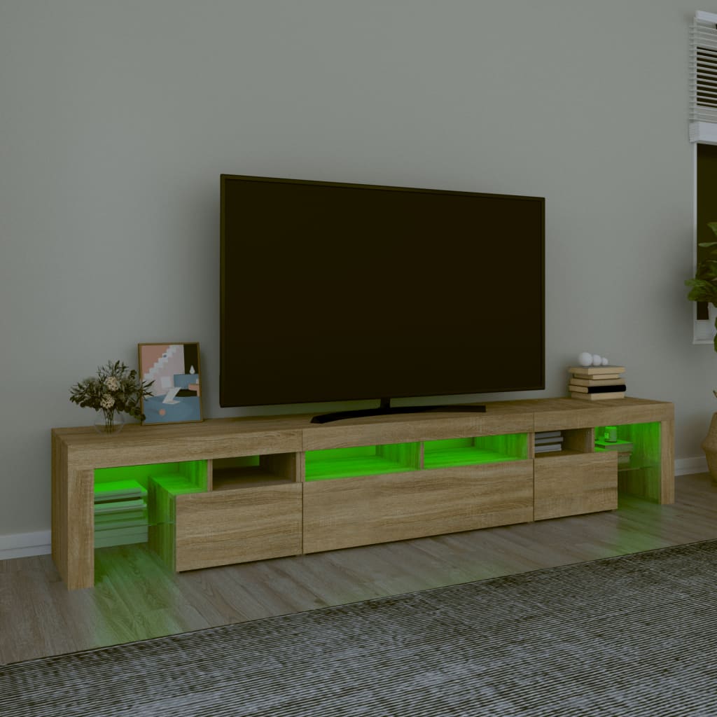 vidaXL Έπιπλο Τηλεόρασης με LED Sonoma Δρυς 230 x 36,5 x 40 εκ.