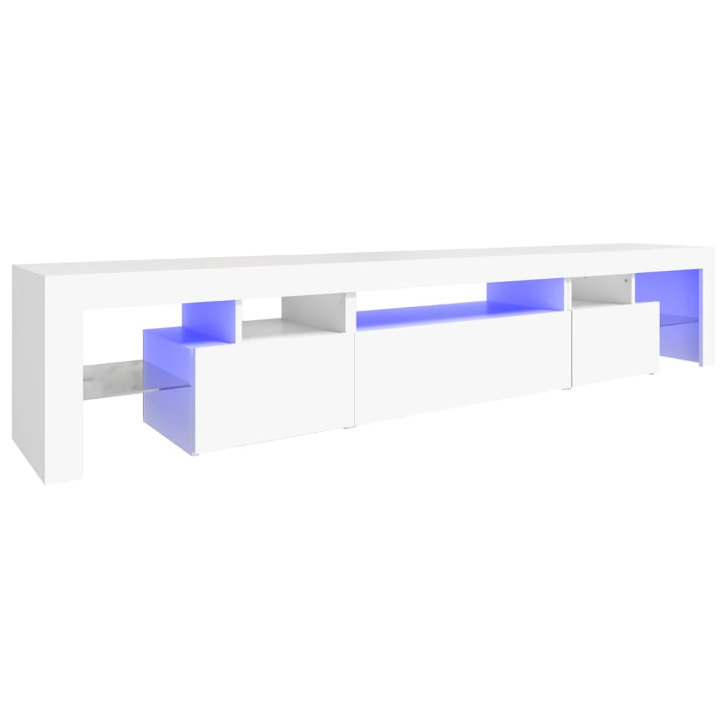 vidaXL Έπιπλο Τηλεόρασης με LED Λευκό 215x36,5x40 εκ.