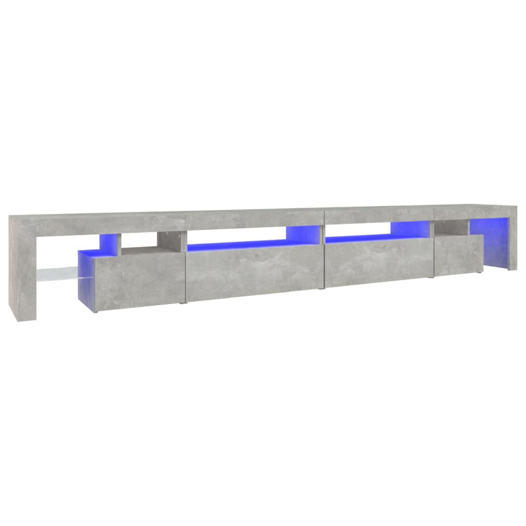 vidaXL Έπιπλο Τηλεόρασης με LED Γκρι Σκυροδέματος 290x36,5x40 εκ.