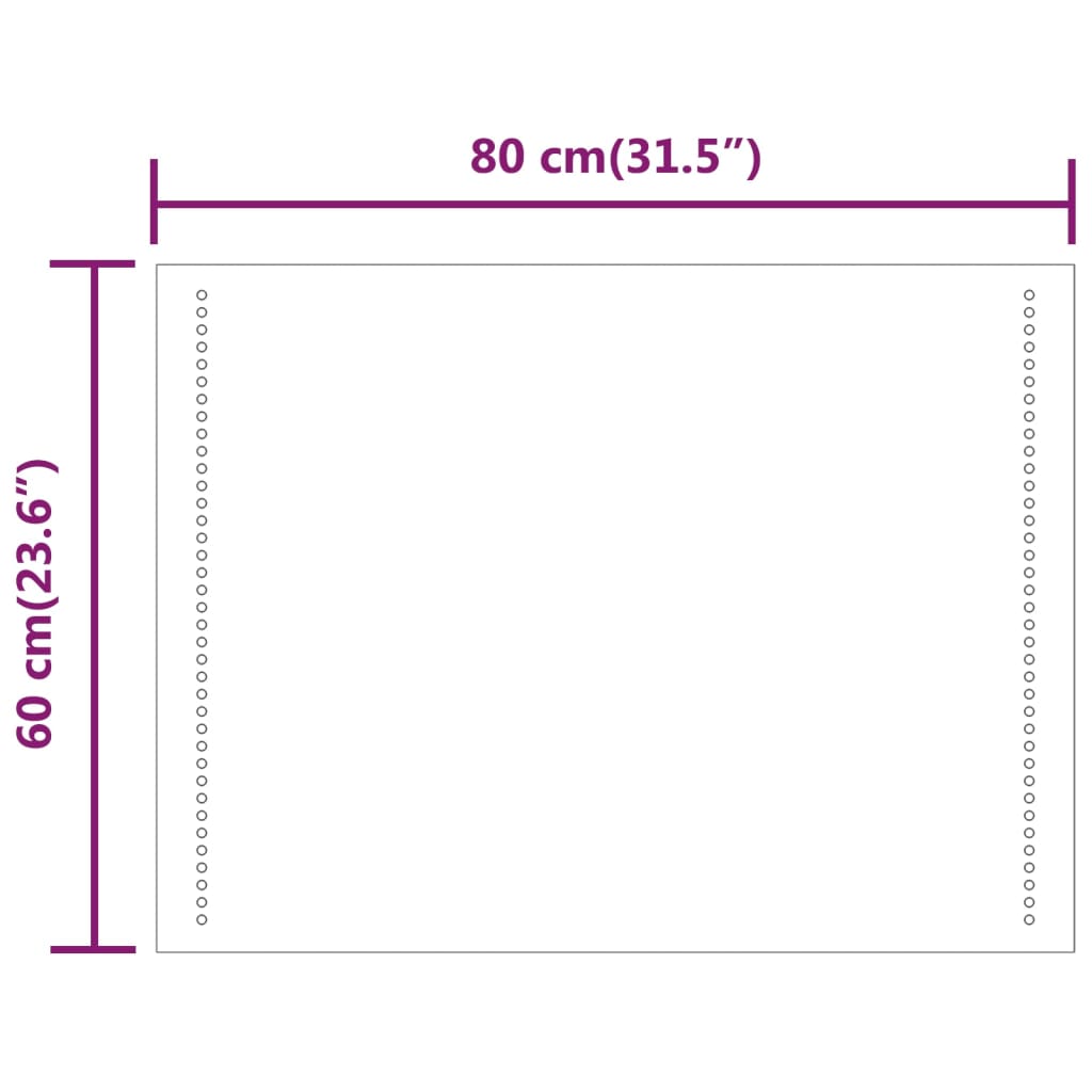 vidaXL Καθρέφτης Μπάνιου με LED 60x80 εκ.