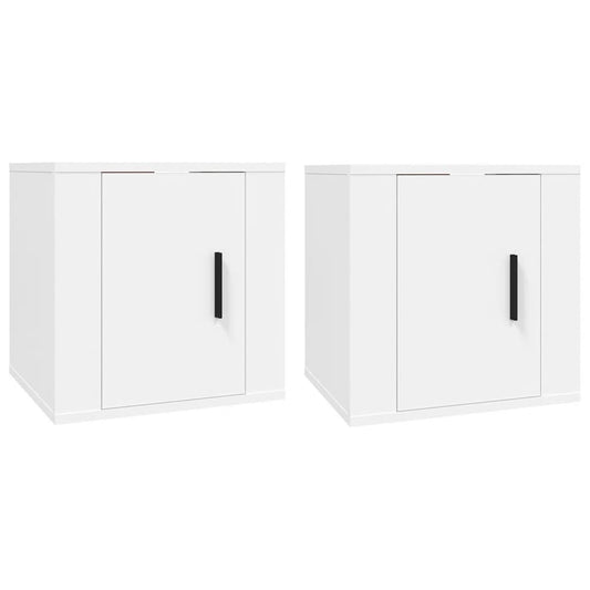 vidaXL Ντουλάπια Τηλεόρασης Επιτοίχια 2 τεμ. Λευκά 40x34,5x40 εκ.