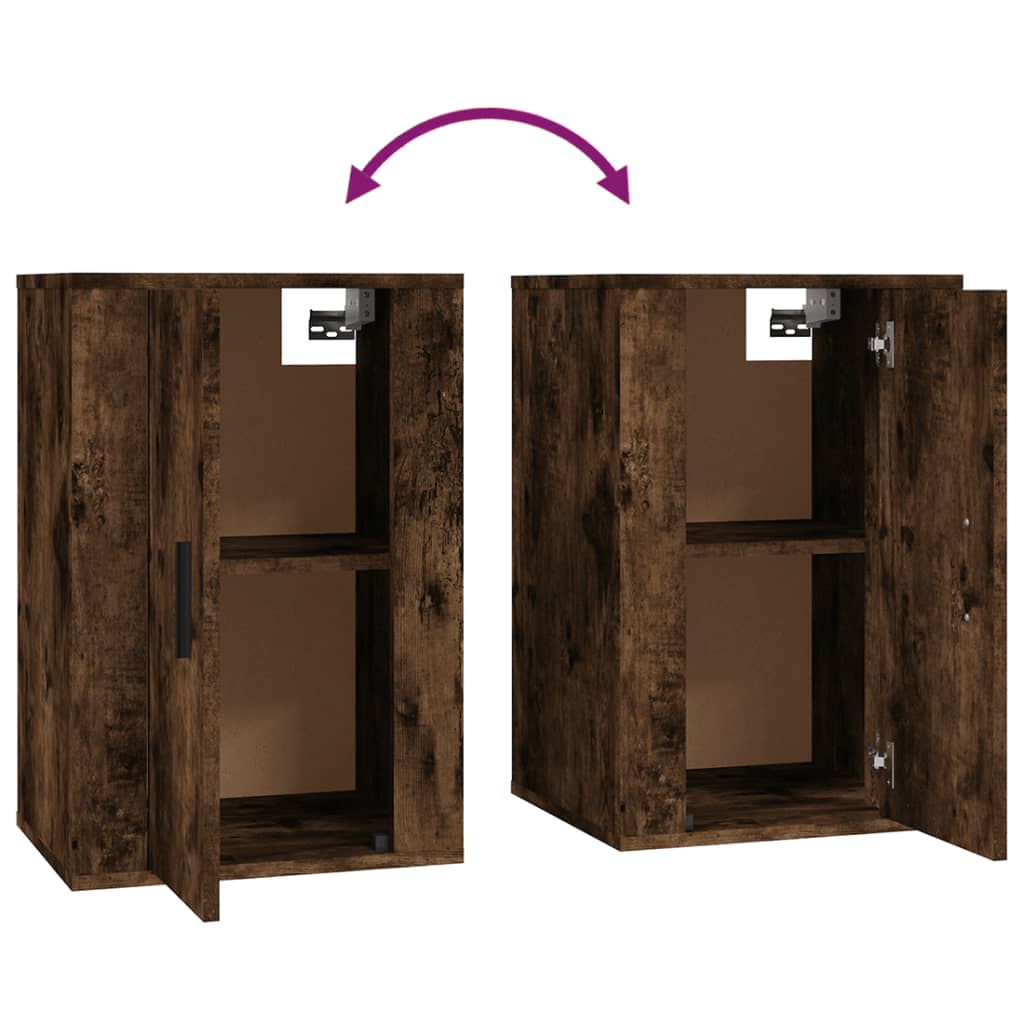 vidaXL Ντουλάπια Τηλεόρασης Επιτοίχια 2Τεμ. Καπνιστή Δρυς 40x34,5x60εκ