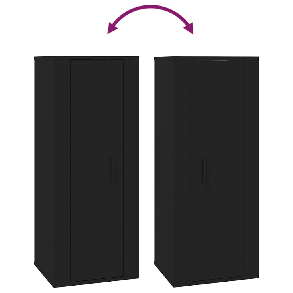 vidaXL Έπιπλο Τηλεόρασης Επιτοίχιο Μαύρο 40x34,5x100 εκ.