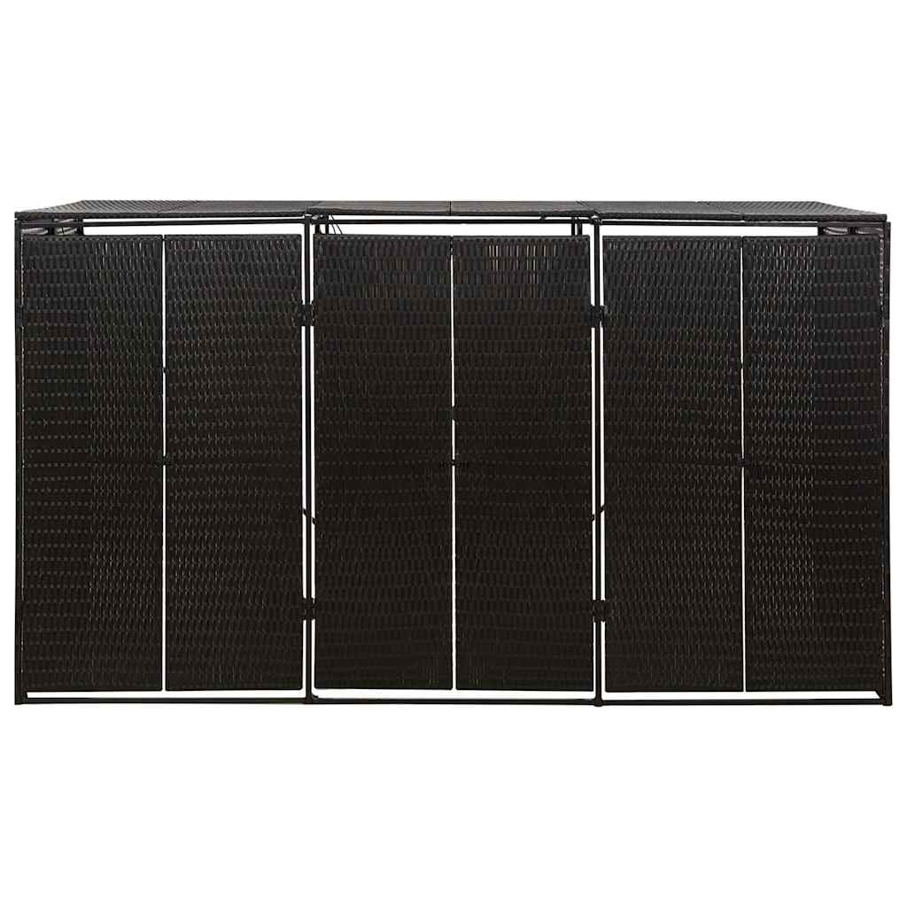 vidaXL Πλαίσιο για Κάδο με Ρόδες Μαύρο 207x80x117 εκ. Συνθ. Ρατάν