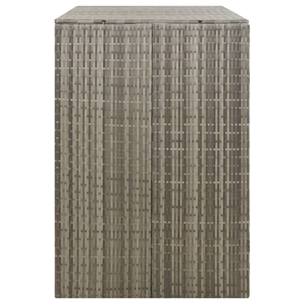 vidaXL Πλαίσιο για Κάδο Απορρ. με Ρόδες Γκρι 140x80x117 εκ Συνθ. Ρατάν