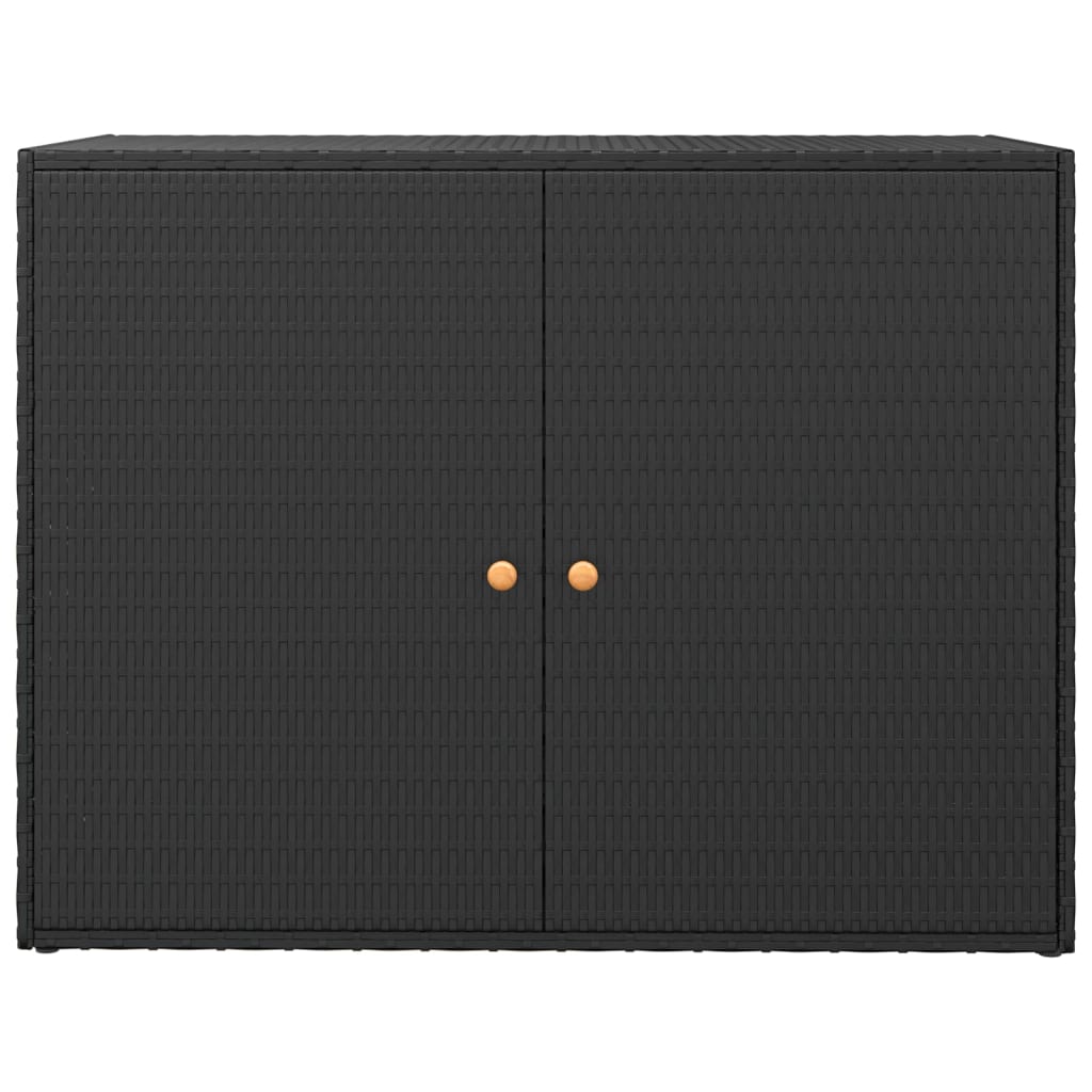 vidaXL Ντουλάπι Αποθήκευσης Κήπου Μαύρο 100x55,5x80 εκ Συνθετικό Ρατάν