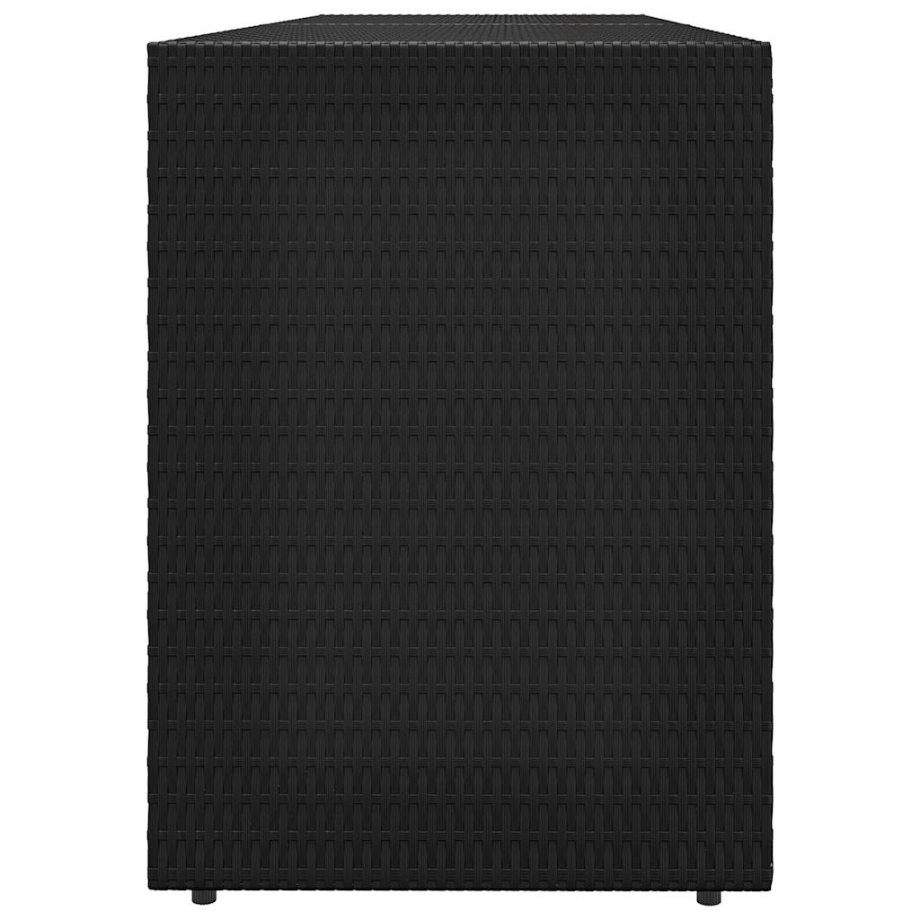 vidaXL Ντουλάπι Αποθήκευσης Κήπου Μαύρο 198 x 55,5 x 80 εκ. από Συνθετικό Ρατάν