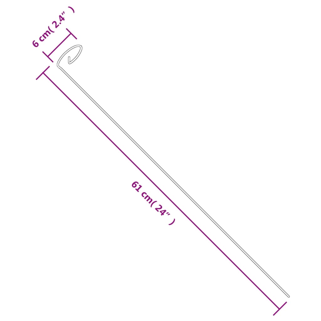 vidaXL Πάσσαλοι Φυτών Κήπου 20 τεμ. Σκ. Πράσινοι 61 εκ. από Ατσάλι