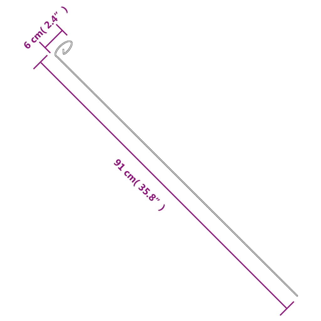 vidaXL Πάσσαλοι Φυτών Κήπου 20 τεμ. Σκ. Πράσινοι 91 εκ. από Ατσάλι