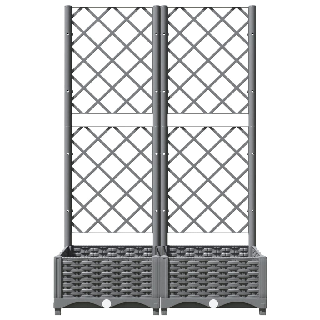 vidaXL Ζαρντινιέρα Κήπου με Καφασωτό Ανοιχτό Γκρι 80x40x121,5 εκ. PP
