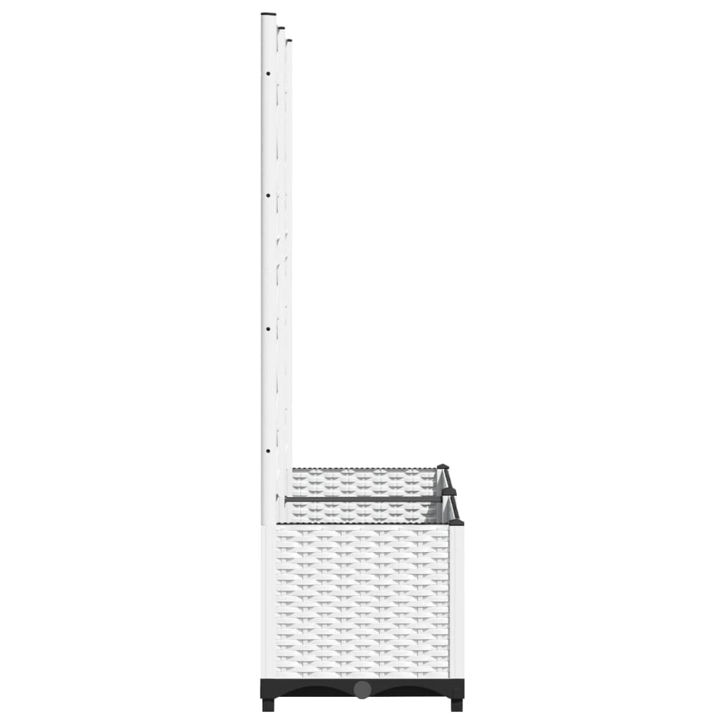 vidaXL Ζαρντινιέρα Κήπου με Καφασωτό Λευκή 80x40x136εκ. Πολυπροπυλένιο