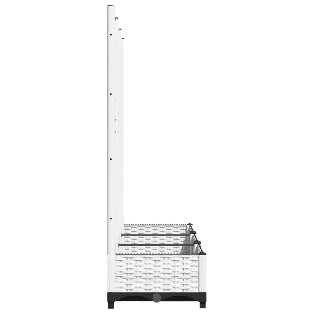 vidaXL Ζαρντινιέρα Κήπου με Καφασωτό Λευκή 120x40x121,5 εκ. Πολυπροπ.