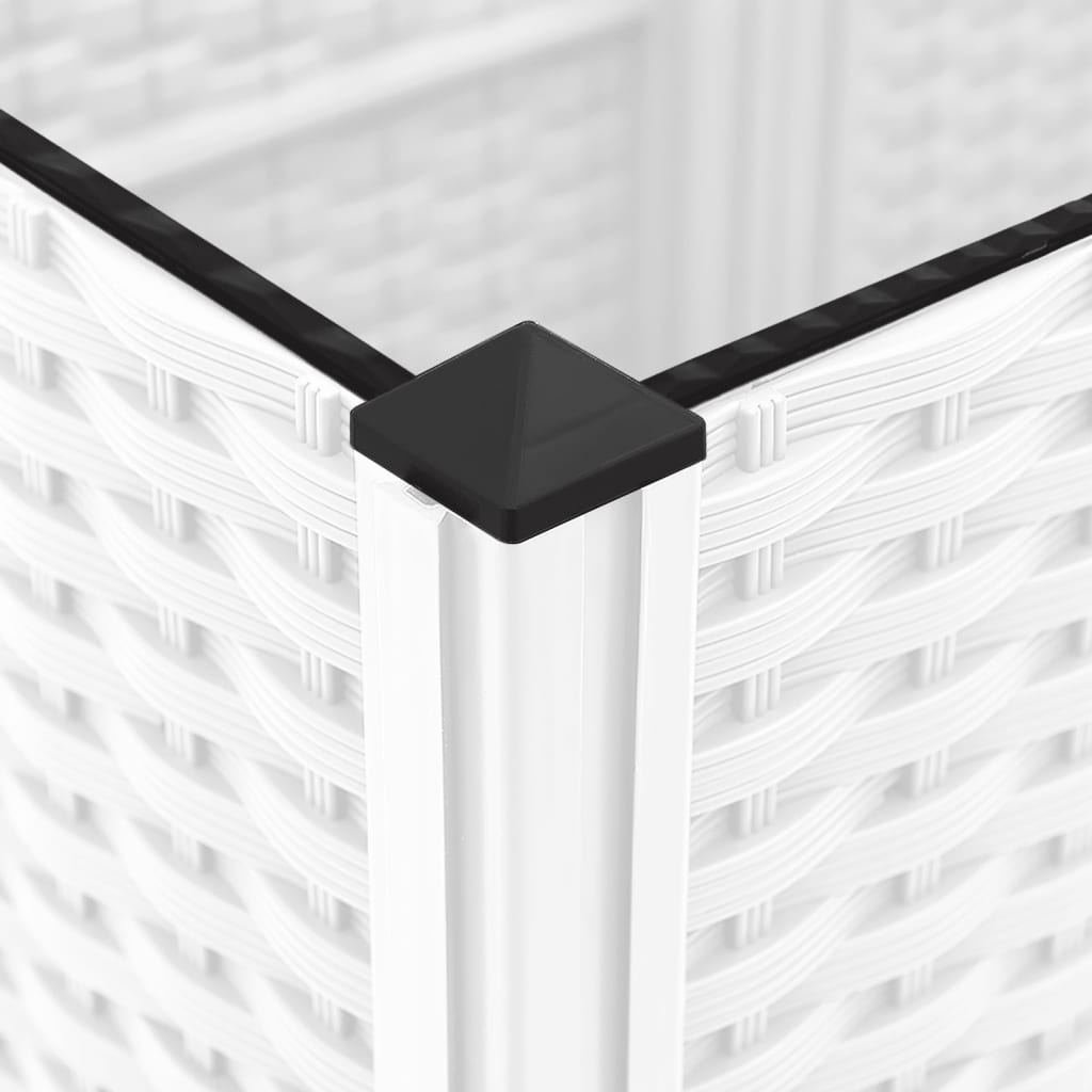 vidaXL Ζαρντινιέρα Κήπου με Καφασωτό Λευκή 80x80x136 εκ. Πολυπροπ.