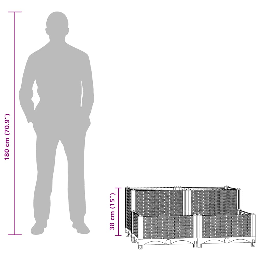 vidaXL Ζαρντινιέρα 80 x 80 x 38 εκ. από Πολυπροπυλένιο
