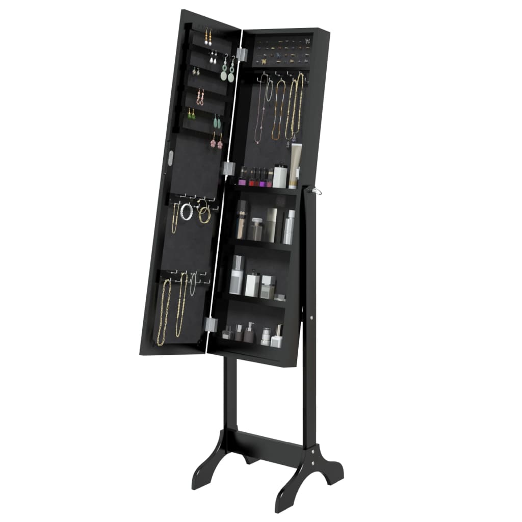 vidaXL Καθρέφτης Επιδαπέδιος Μαύρος 34 x 37 x 146 εκ.