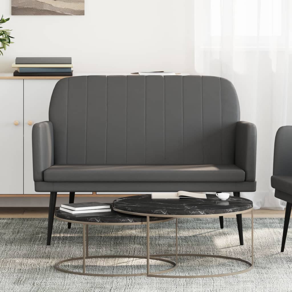 vidaXL Πάγκος Γκρι 107x80x81 εκ. από Συνθετικό Δέρμα