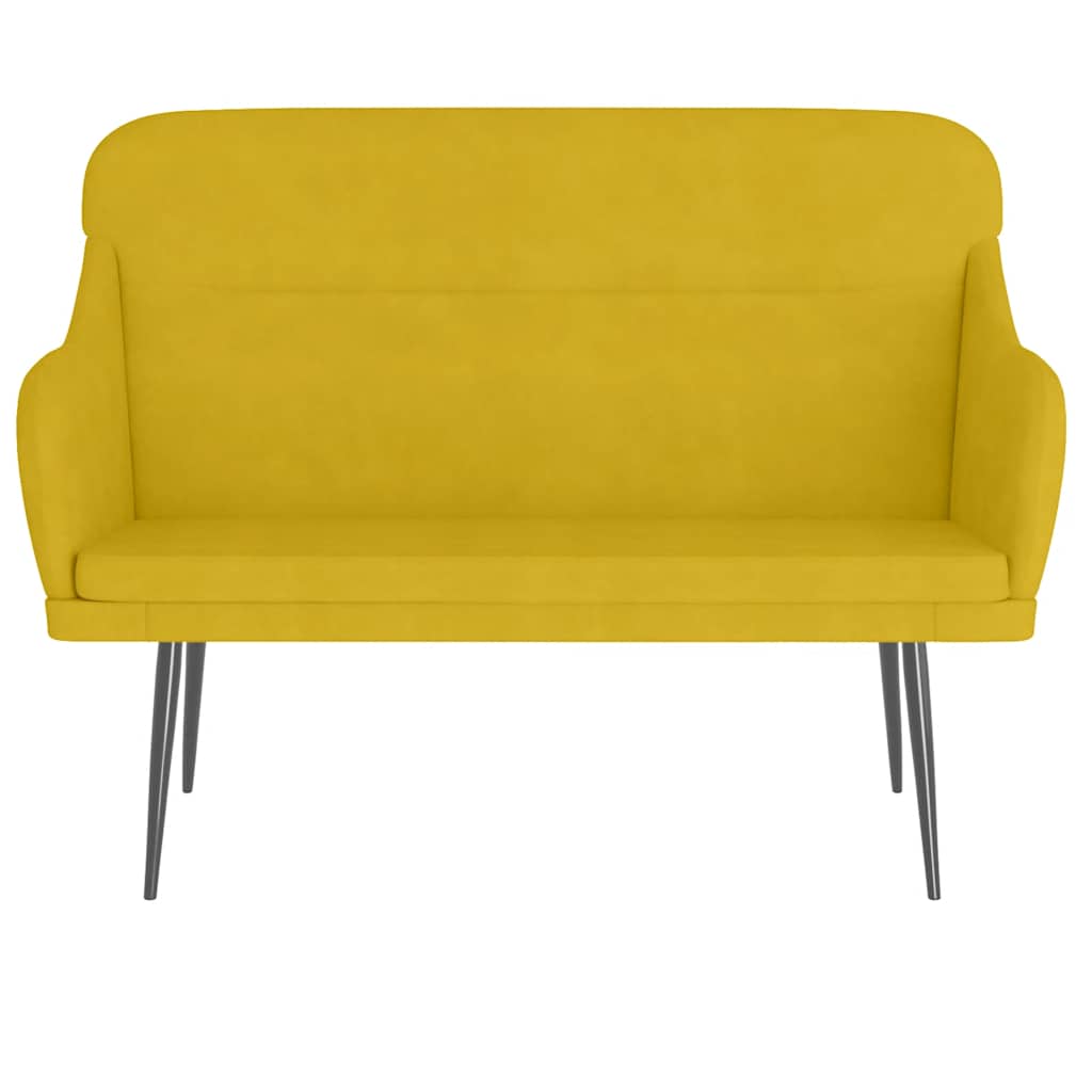 vidaXL Πάγκος Κίτρινο 110x76x80 εκ. Βελούδινος