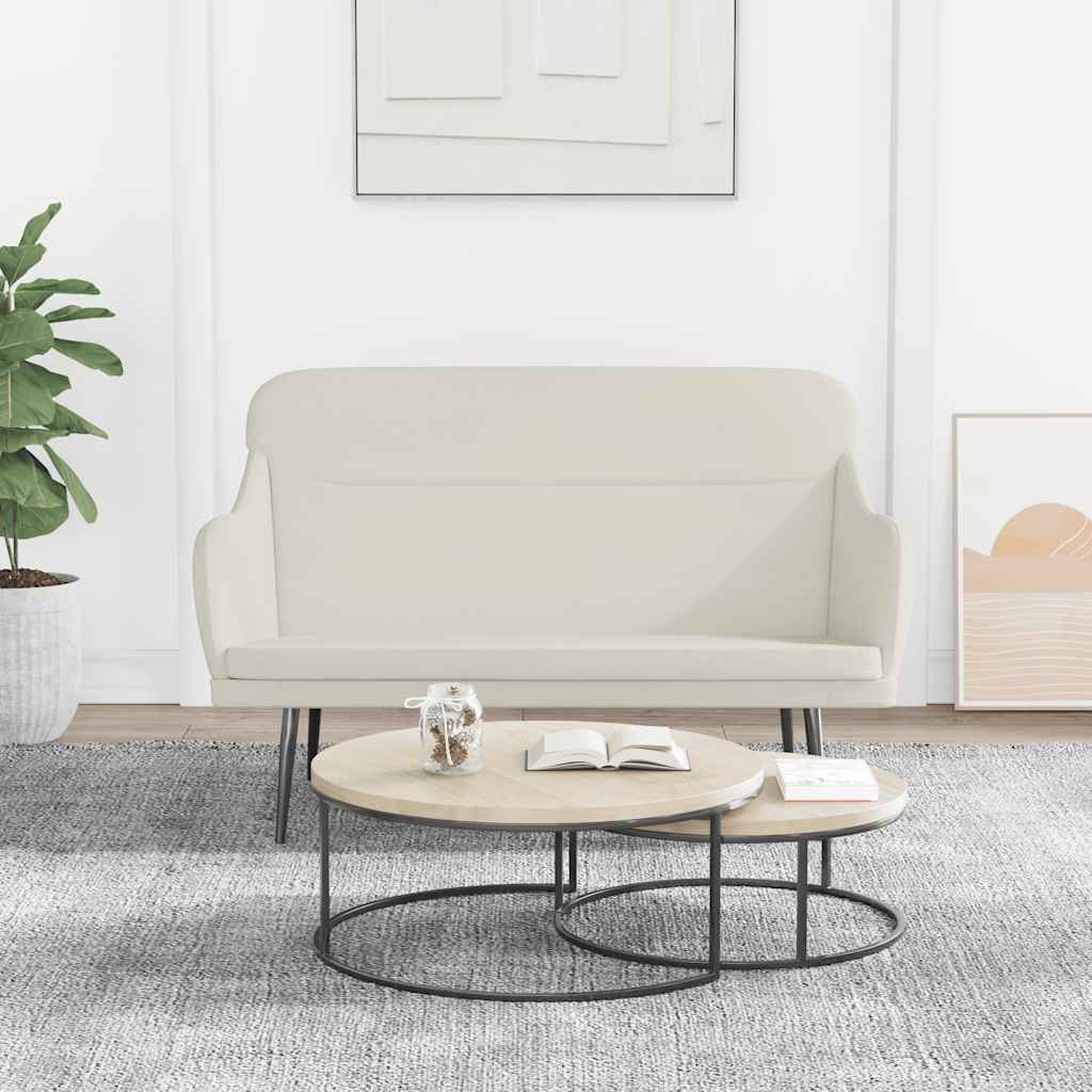 vidaXL Πάγκος Κρεμ 110x76x80 εκ. Βελούδινος