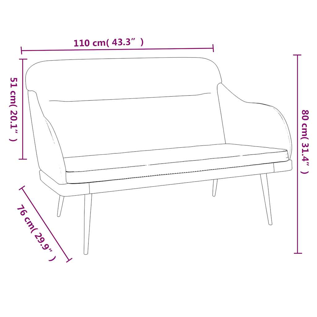 vidaXL Πάγκος Μπλε 110x76x80 εκ. Βελούδινος