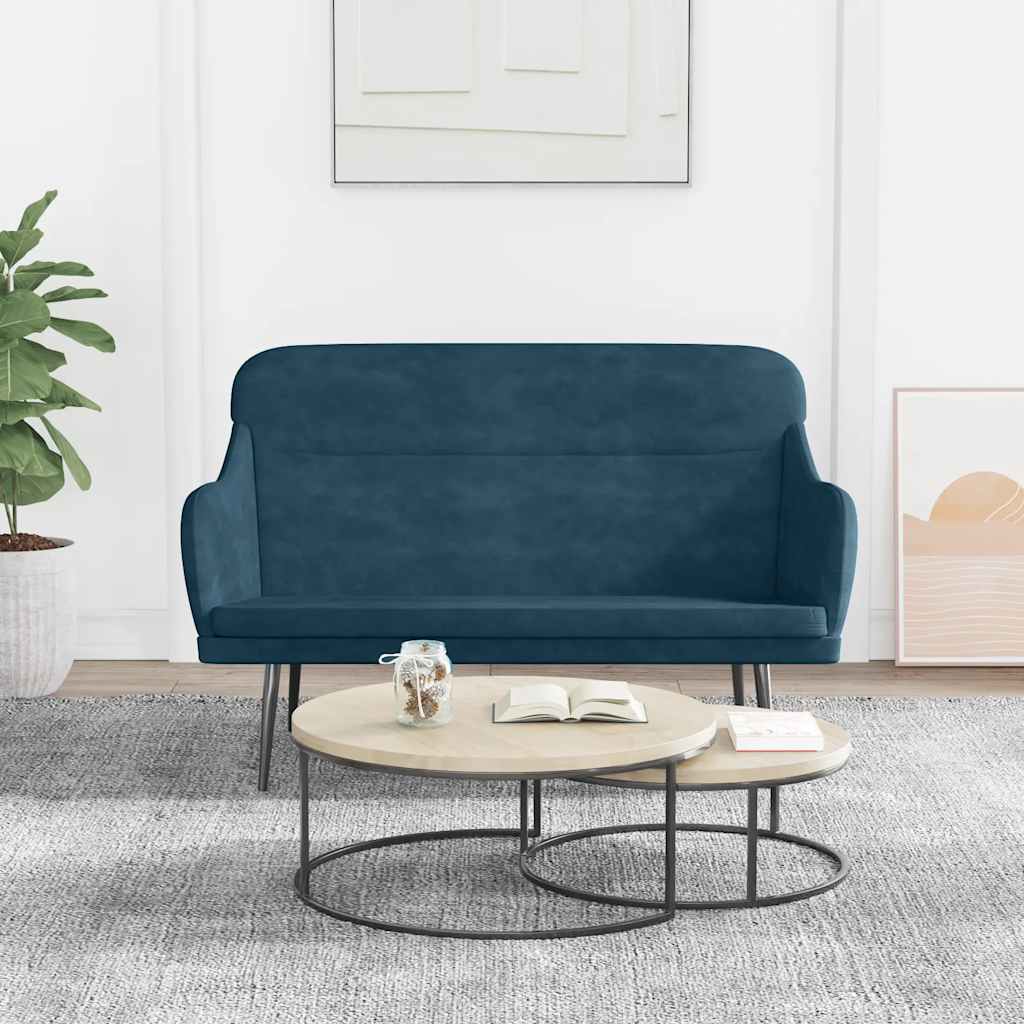 vidaXL Πάγκος Μπλε 110x76x80 εκ. Βελούδινος