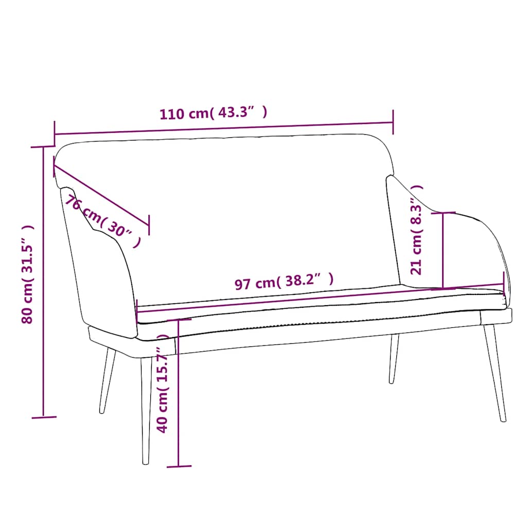 vidaXL Πάγκος Σκούρο Πράσινο 110x76x80 εκ. Βελούδινος