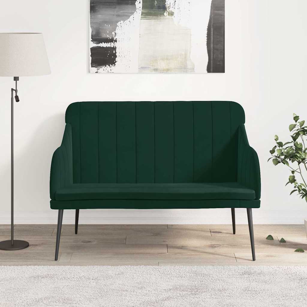 vidaXL Πάγκος Σκούρο Πράσινο 110x76x80 εκ. Βελούδινος