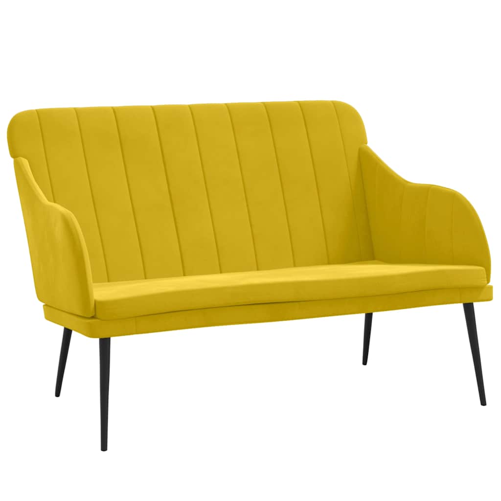 vidaXL Πάγκος Κίτρινο 110x76x80 εκ. Βελούδινος